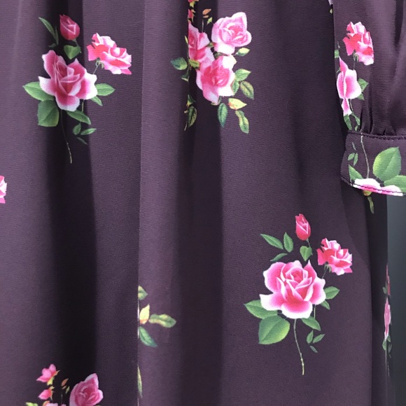 Pink Martini Rose Floral Cold Shoulder Maxi Dress - Picture 3 of 8